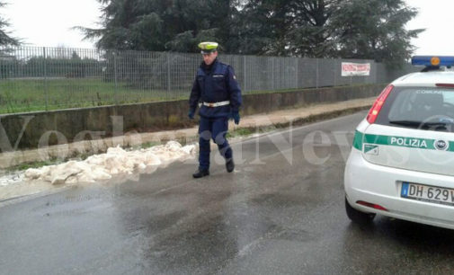 VOGHERA 19/01/2014: Schiuma bianca trasuda dai campi e si raggruma ai lati della strada. Mistero “ambientale” in strada Torrazza Coste