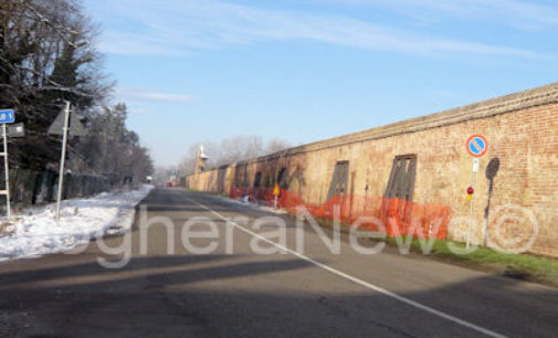 CERTOSA 23/01/2015: In via di ultimazione il consolidamento delle mura di cinta della Certosa. I 5 contrafforti in ferro ora vengono rivestiti in mattoni