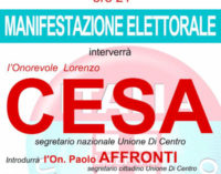 VOGHERA 25/05/2015: Elezioni. Stasera alla piscina Lorenzo Cesa a sostegno di Nicola Affronti