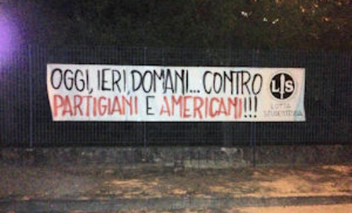 PAVIA VOGHERA VIGEVANO 08/09/2015: Lotta Studentesca. Striscioni “contro partigiani e americani”