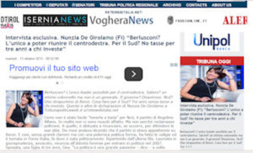ROMA 13/10/2015: Affaritaliani. Intervista esclusiva a Nunzia De Girolamo
