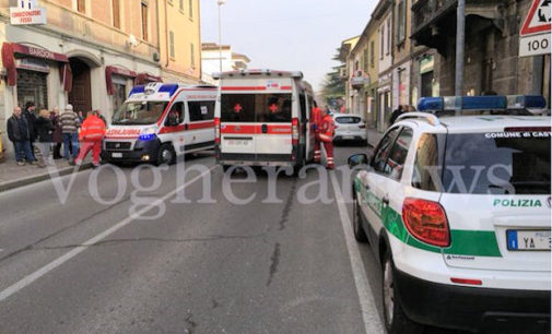 CASTEGGIO 27/01/2016: Ragazzino investito mentre attraversa la strada. Paura in via Torino