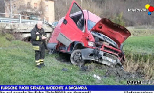 BAGNARIA 18/02/2016: Furgone esce di strada e si schianta. Un Ferito