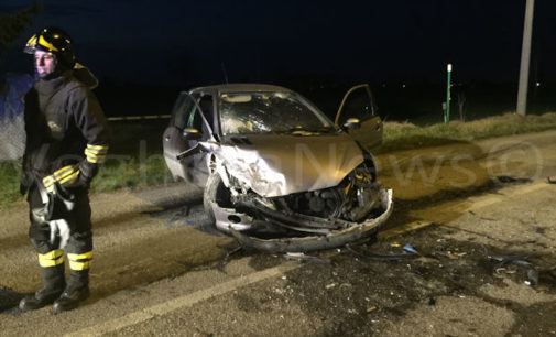 VOGHERA 25/02/2016: Frontale sulla strada per Oriolo. Si cerca ancora un uomo coinvolto nel sinistro ma che si è allontanato