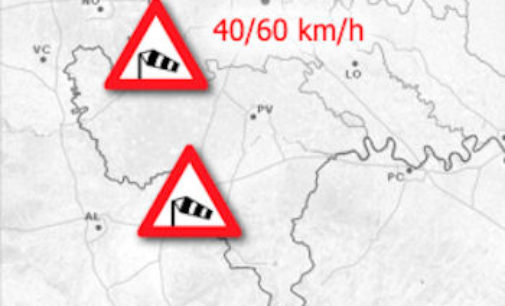 PAVIA VOGHERA VIGEVANO 03/05/2016: Meteo. Dalla Protezione civile allarme vento forte. Ecco in quali comuni