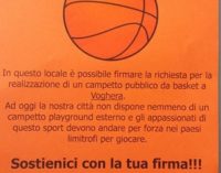 VOGHERA 12/10/2016:  Playground Basket Voghera. Lanciata la raccolta firme