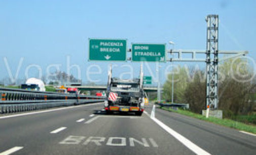 BRONI STARDELLA 02/08/2023: Strade. L’uscita Broni- Stradella chiusa nella notte