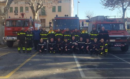 VARZI 12/12/2016: Pompieri francesi in visita al distaccamento di Varzi