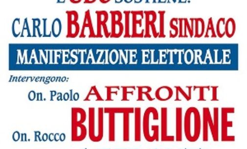 VOGHERA 24/01/2017: Ballottaggio. Per Barbieri l’Udc porta in città Buttiglione