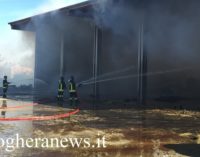 VOGHERA 09/03/2017: Le fiamme divorano un capannone di fieno in strada Ferretta. FOTO e VIDEO