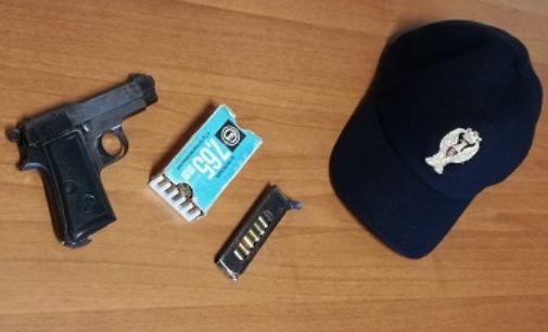 VOGHERA 16/03/2017: Pistola Beretta detenuta illegalmente. 63enne denunciato