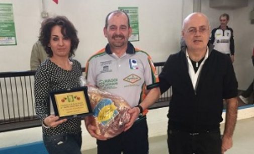 CASTEGGIO 04/04/2017: Bocce. Vince il vigevanese Valerio Legnaro