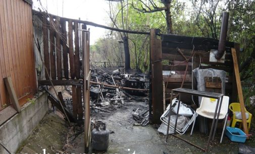 VOGHERA 12/04/2017: Fuoco nel capanno di un’abitazione. Momenti di paura per una famiglia di strada Braide. Prima le fiamme e poi l’esplosione di una bombola di Gpl