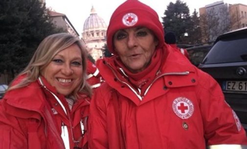 VOGHERA 30/01/2018: Ivolontari della Croce Rossa di Voghera all’udienza di Bergoglio