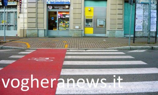 VOGHERA 23/01/2018: A cavallo della bici (con prudenza!!!) sulle nuove strisce pedonali “ciclabili”. Rivoluzione lungo la nuova pista ciclabile che da Medassino arriva in Stazione