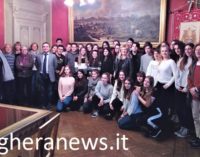 VOGHERA 22/03/2018: Gemellaggi. Gli studenti del Kant di Leinfelden ospiti in Comune. Con loro i “colleghi” del Galilei