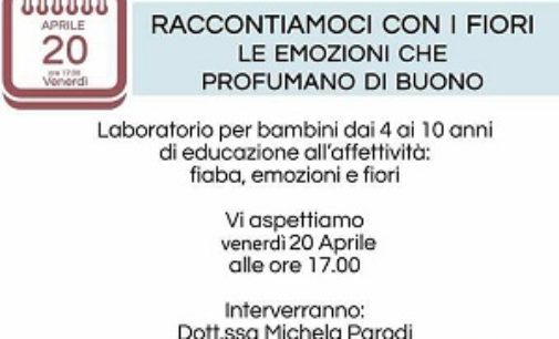 VOGHERA 20/04/2018: Fiabe e Fiori. Alle 17 un laboratorio di affettività per bambini