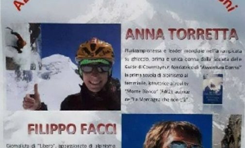 SALICE TERME 19/06/2018: Filippo Facci e Anna Torretta Sabato al Diviani per parlare di alpinismo