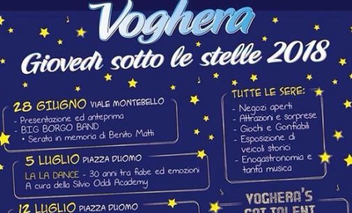 VOGHERA 03/07/2018: Parte giovedì 5 luglio Voghera Sotto le Stelle edizione 2018. Ecco il programma