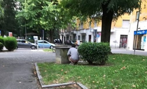 VOGHERA 03/09/2018: Bisogni nei giardini delle piazze. Polemiche sui migrati presenti in città