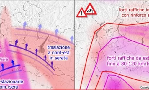 PAVIA VOGHERA 29/10/2018: Meteo. Allerta “Arancione” della Protezione Civile anche in provincia. Oggi atteso vento forte sull’Appennino dell’Oltrepo Pavese