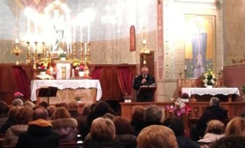 VARZI 04/12/2018: Durante la Messa. Dopo l’omelia del Don la lezione anti-truffa del comandante della Stazione dei Carabinieri
