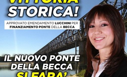 PAVIA LINAROLO 05/12/2018: Ponte della Becca. Elena Lucchini (Lega) annuncia che i soldi sono stati stanziati