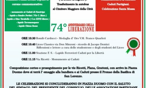 VOGHERA 23/04/2019: 25 Aprile. Pronto il programma del 74° anniversario della Liberazione