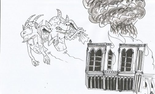 VOGHERA 17/04/2019: Incendio a Notre-Dame de Paris. La vignetta di un Lettore