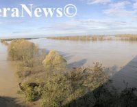 BRESSANA BASTIDA PAVIA 25/11/2019: La piena del Po sta passando in queste ore. Il Ticino esce e sommerge via Milazzo e il Borgo