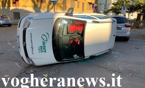 VOGHERA 10/12/2019: Scontro fra auto. Panda dell’Auser si ribalta. 5 anni fa un incidente incredibilmente simile nello stesso punto