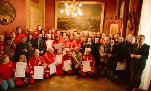 VOGHERA 26/01/2020: La Croce Rossa premia i volontari e festeggia con la Città. Cerimonia in Municipio