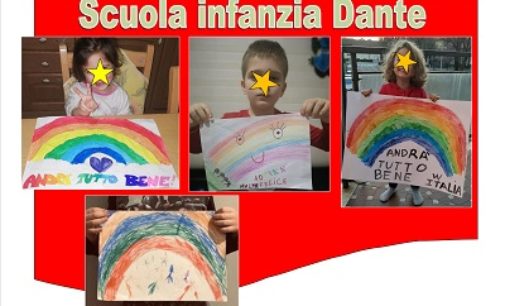 VOGHERA 18/03/2020: Coronavirus. La Scuola Dante fa appello ai bambini per disegnare ed esporre gli arcobaleni