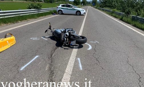 VOGHERA 09/05/2020: Motociclista perde il controllo e cade. Ricoverato in ospedale in codice giallo