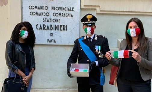 PAVIA 05/06/2020: Mascherine tricolori in dono all’Arma pavese per il 206° annuale della fondazione dei Carabinieri