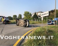 LUNGAVILLA 16/09/2020: Auto si ribalta nello scontro lungo la Bressana-Salice. Ferite due donne. Altri incidenti in mattinata