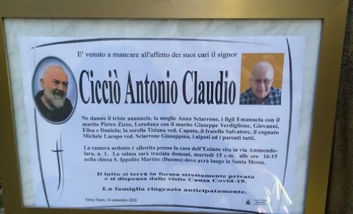VOGHERA 15/09/2020: Scomparso il fratello Antonio. Lutto per Salvatore Cicciò. Le condoglianze della Redazione