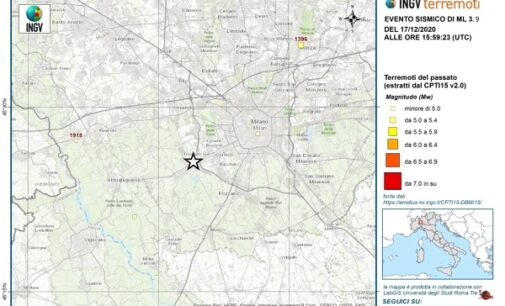 PAVIA 17/12/2020: Terremoto nel milanese. Tremori avvertiti anche a Pavia