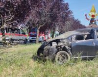 RIVANAZZANO 28/06/2021: Auto esce di strada e si ribalta nel campo. Due i feriti