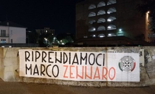 VOGHERA PAVIA 30/06/2021: Striscioni affissi anche in città per richiedere la liberazione di Marco Zennaro detenuto in Sudan