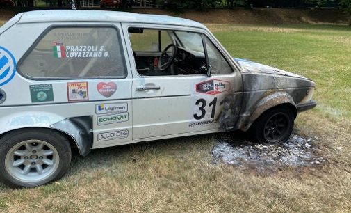 SALICE TERME 03/07/2021: Rally 4 Regioni. Auto in fiamme durante la notte. Si indaga sulle cause