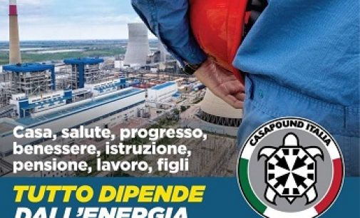 VOGHERA 23/10/2021: Nucleare. Oggi banchetto di CasaPound per il Sì al ritorno