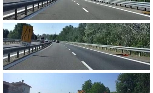 PAVIA 18/05/2022: Strade e sicurezza. Cartello di cantiere sbagliato sulla Tangenziale Ovest di Pavia