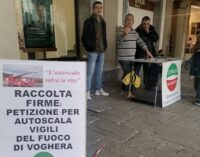 VOGHERA 24/10/2022: Autoscala dei vigili del fuoco. 300 le firme già raccolte da L’Italia del rispetto