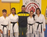 VOGHERA 30/11/2022: Karate. Cintura nera 1° Dan per 4 allievi del Karate Team Malibù