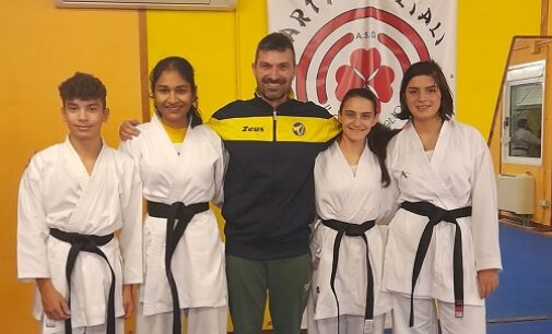 VOGHERA 30/11/2022: Karate. Cintura nera 1° Dan per 4 allievi del Karate Team Malibù