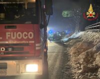 VARZI 20/01/2023: Auto si ribalta sulla Sp461. Intervengono i Vigili del Fuoco Volontari