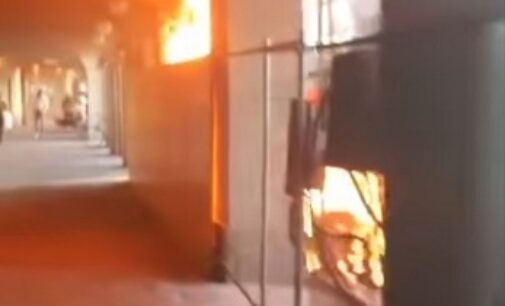 VOGHERA 05/04/2023: A fuoco il cantiere di piazza Duomo. I Vigili del fuoco evitano il peggio. In serata incendio anche a Rivanazzano