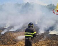 TORRICELLA VERZATE 30/07/2023: Incendio sterpaglie. Lunghe ore di lavoro per i Vigili del Fuoco di Broni e Mortara