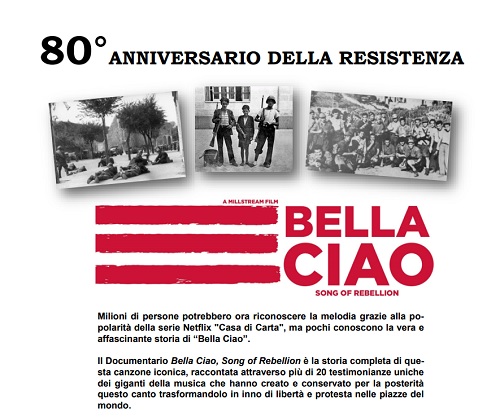 VOGHERA 04/09/2023: 80° anniversario dell'inizio della Resistenza. Al  salone SOMS il documentario “Bella ciao”